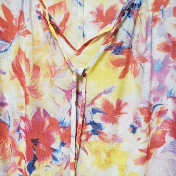 Studio Works Women’s 1X Blouse Multicolor Floral Cold Shoulder Embellished NWOT - Picture 6 of 11